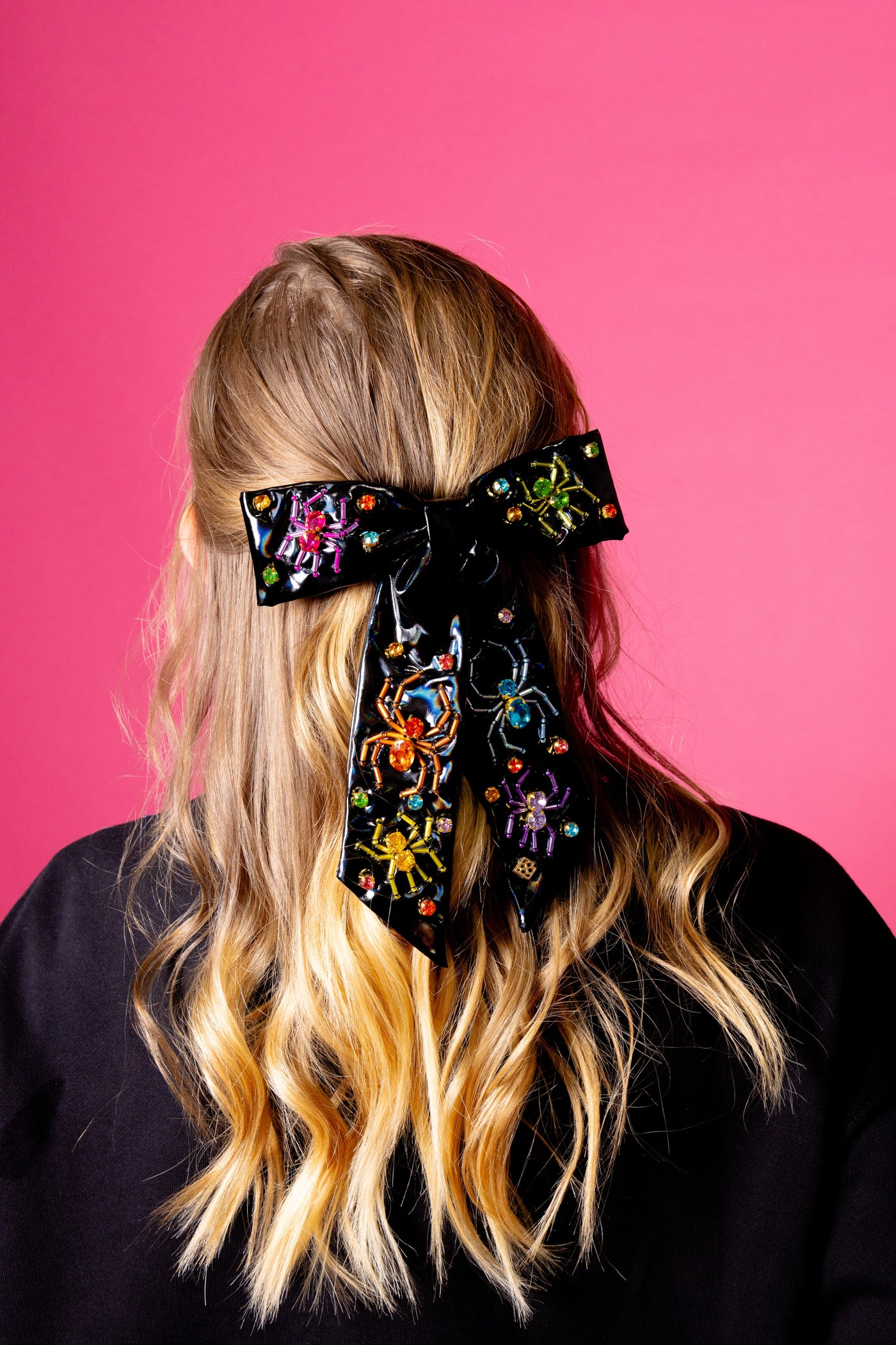 Rainbow Spiders Bow Barrette