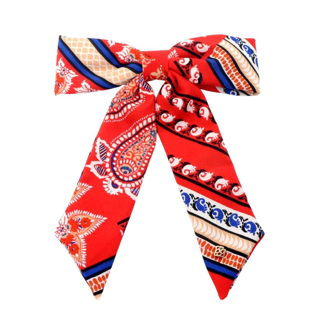 Red Bandana Bow Barrette