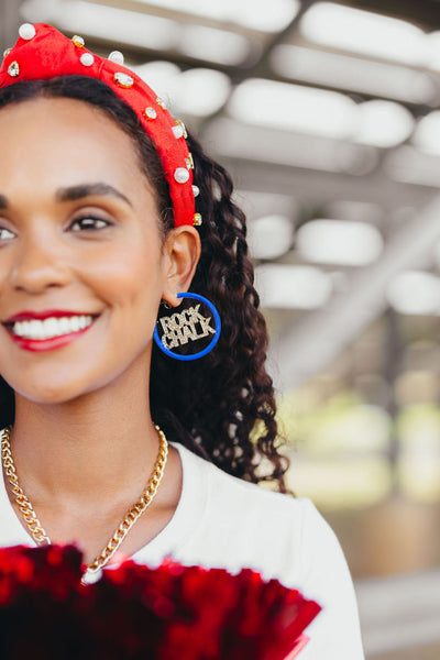 Kansas Blue Pavé Hoop Earrings