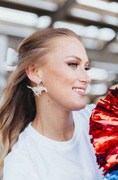 SMU Silver Logo Earring with BC Logo