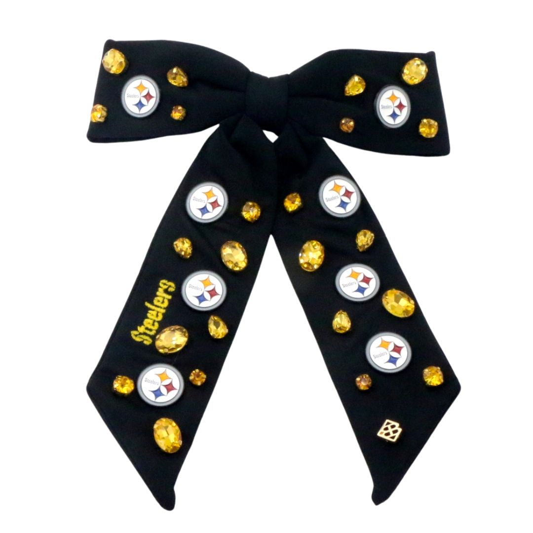 Pittsburgh Steelers Black Bow Barrette