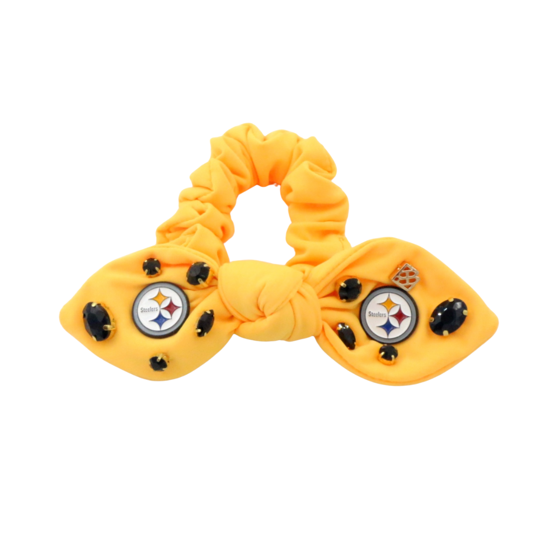 Pittsburgh Steelers Gold Logo Bow Scrunchie