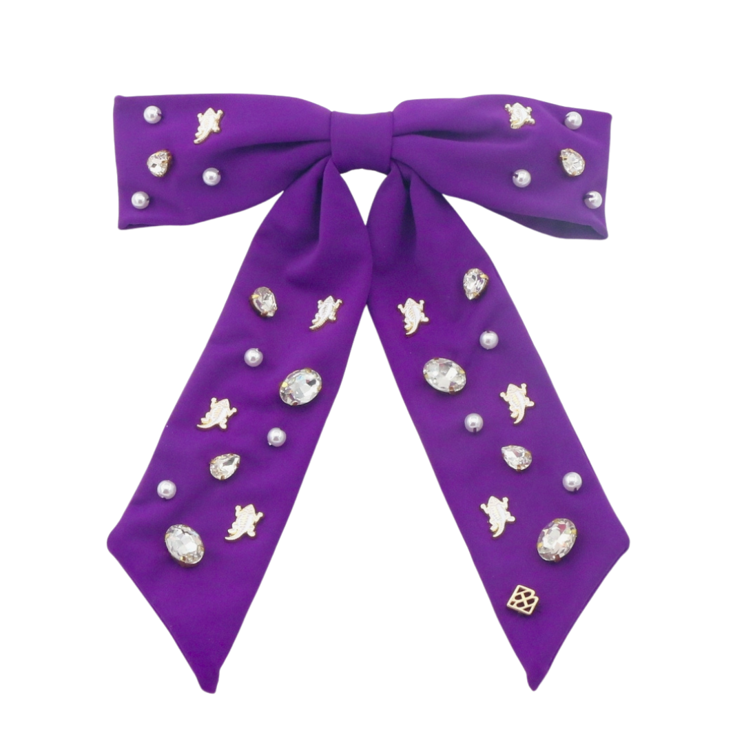 TCU Purple Bow Barrette