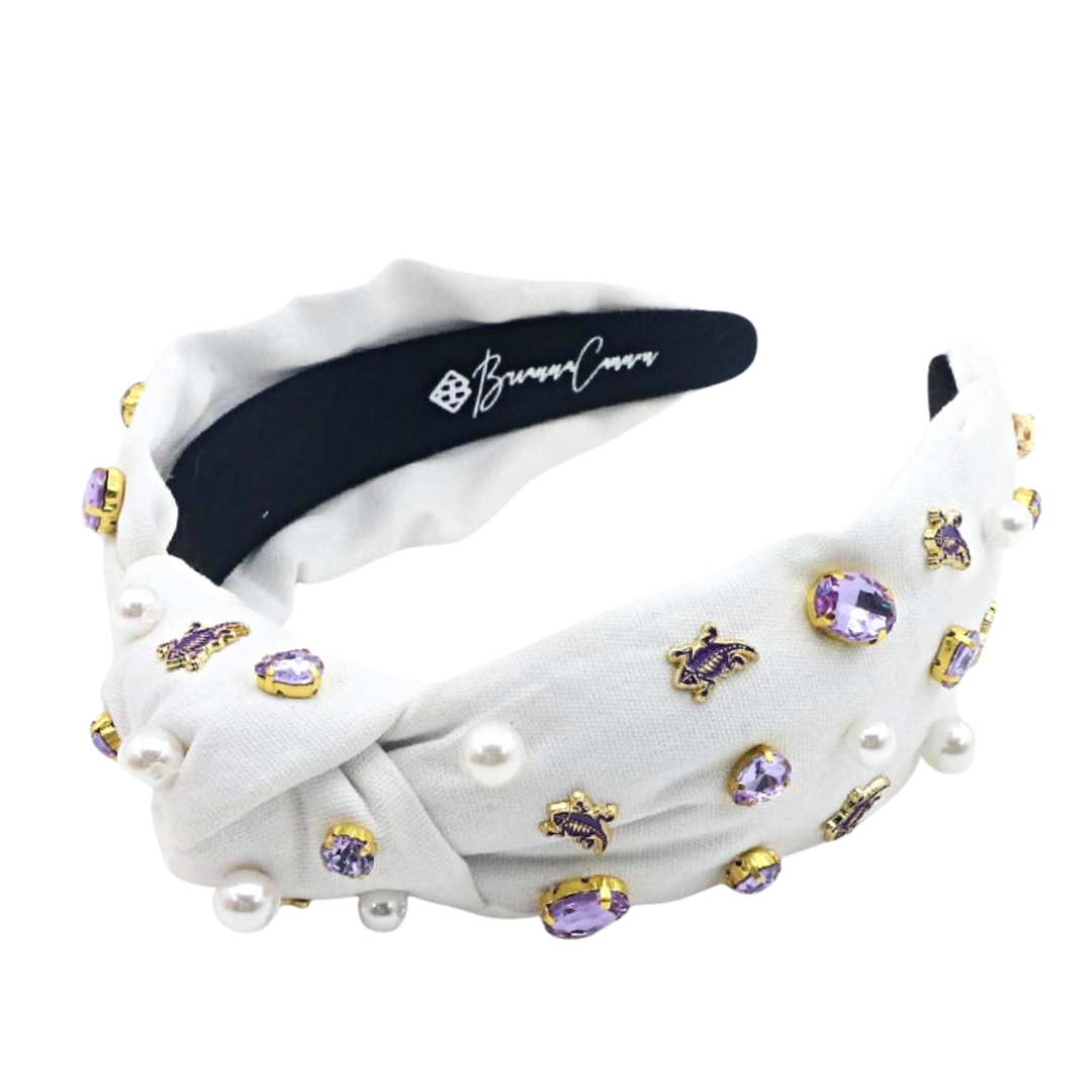 TCU White Logo Headband