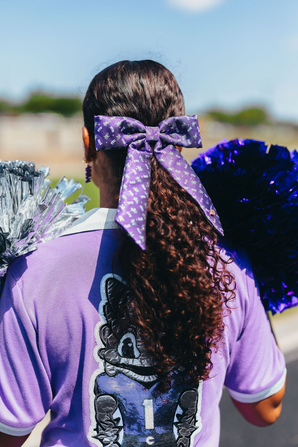 TCU Purple Woven Bow Barrette