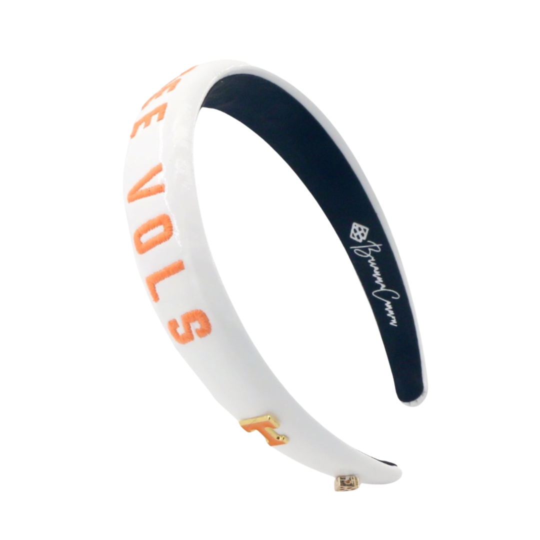 University of Tennessee White Thin Embroidered Headband