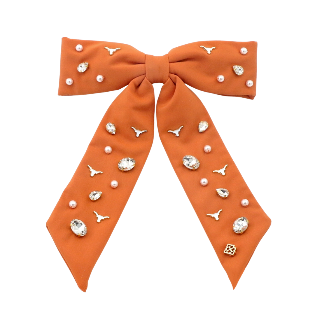 Texas Burnt Orange Bow Barrette