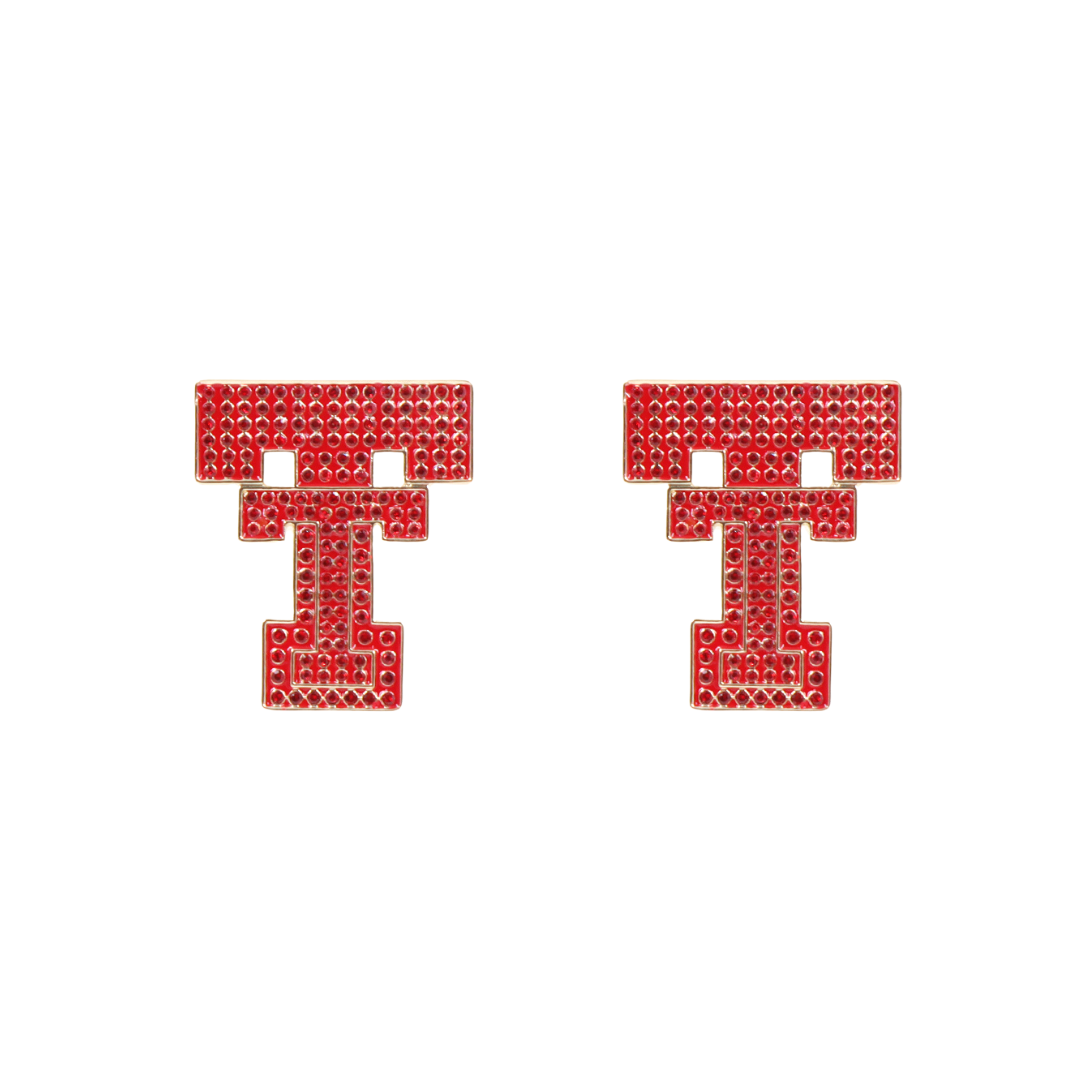 Texas Tech Pavé Logo Studs