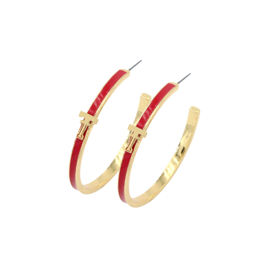 Texas Tech Logo Hoop Earrings