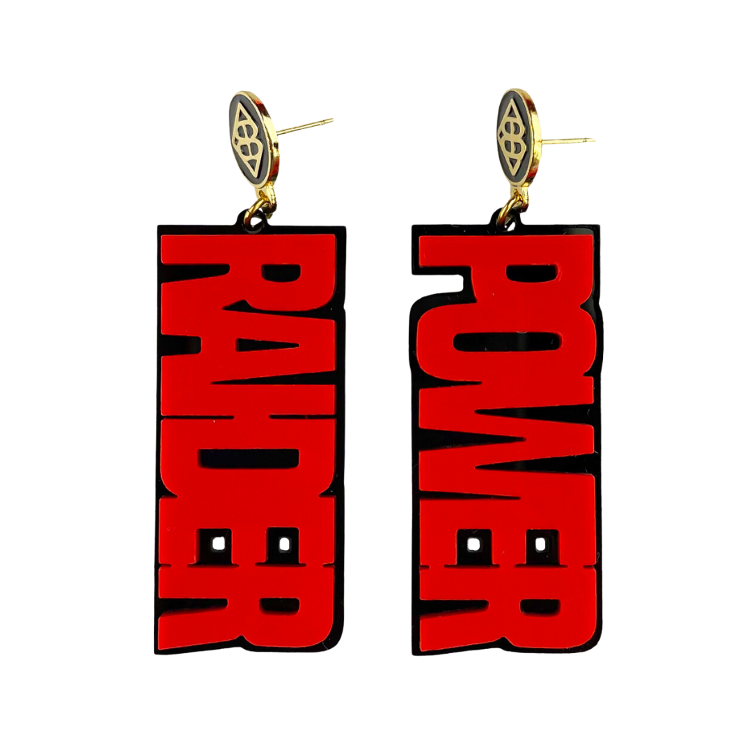 Texas Tech Red and Black RAIDER POWER Earrings