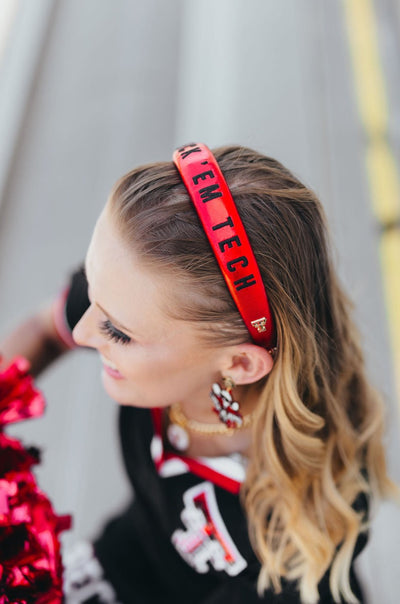 Texas Tech Red Thin Embroidered Headband