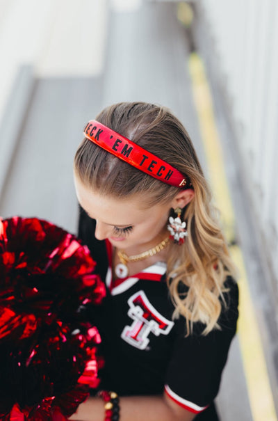 Texas Tech Red Thin Embroidered Headband