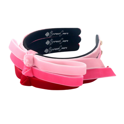 Thin Hot Pink Ribbon Bow Headband