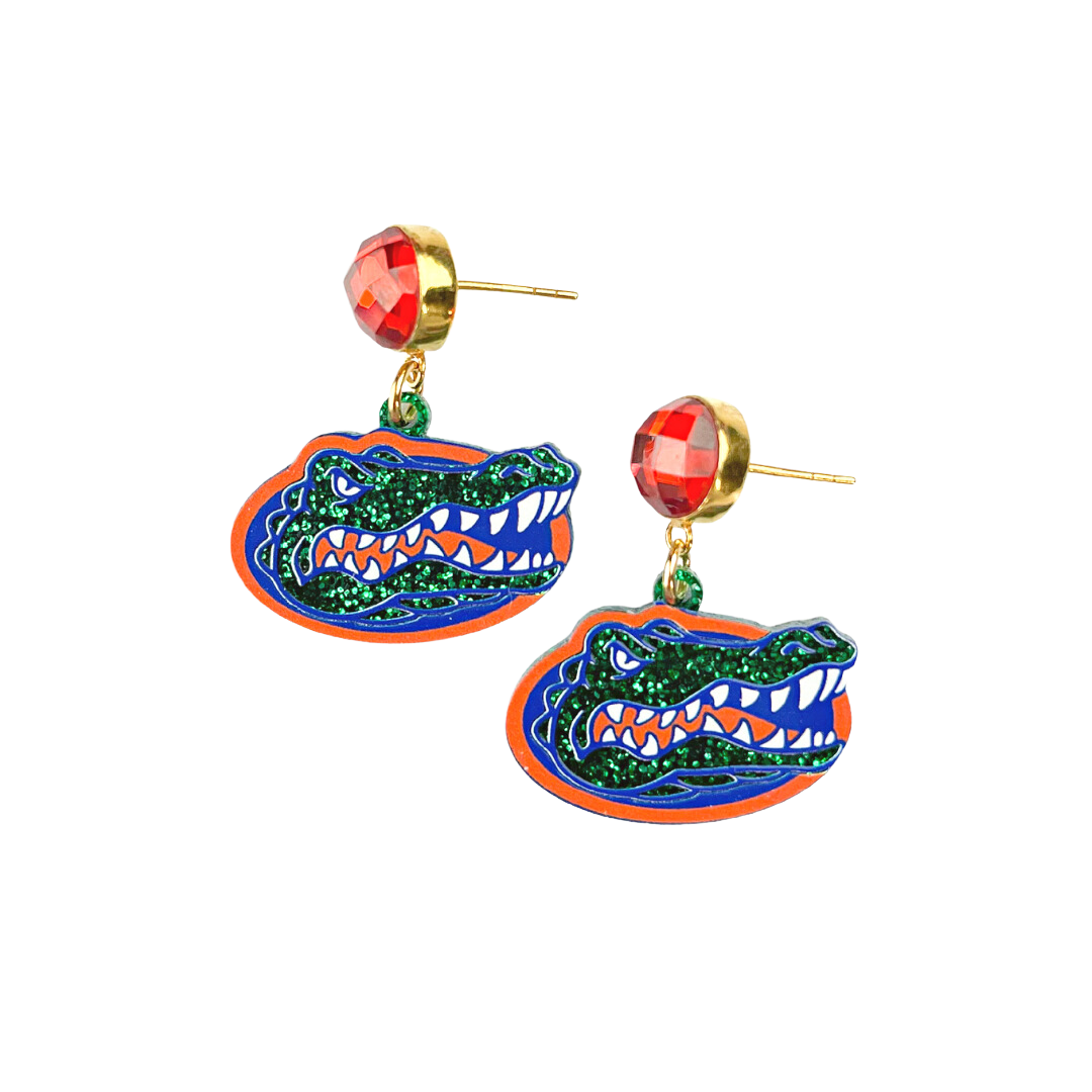 Florida Mini Gator Logo Earrings