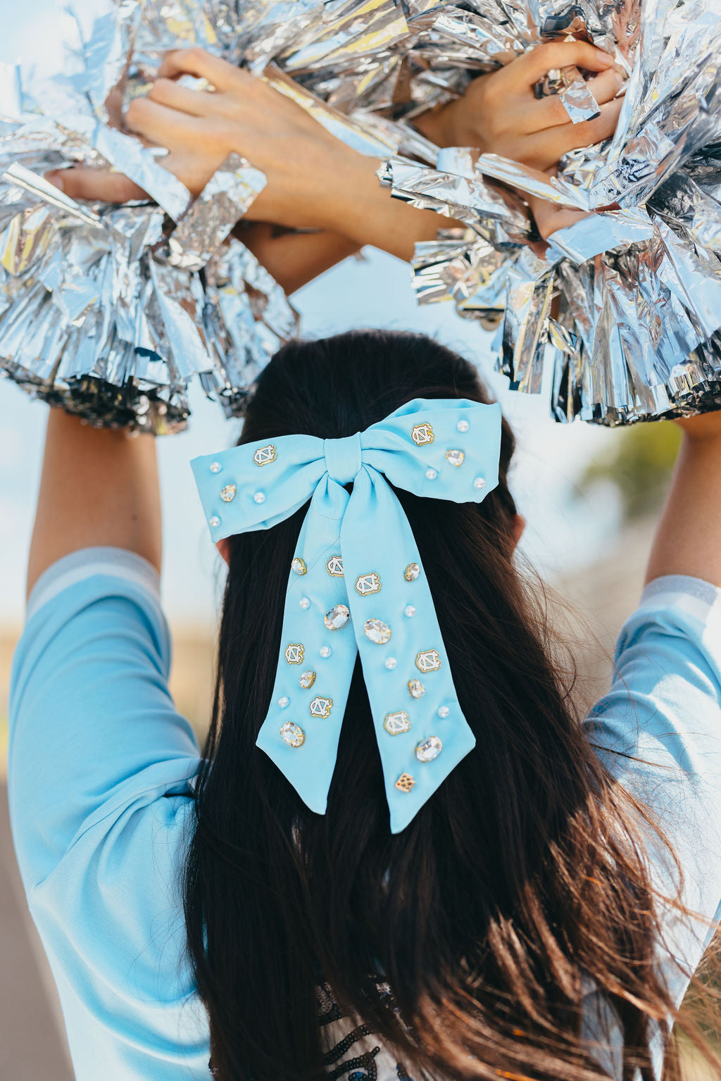 North Carolina Blue Bow Barrette