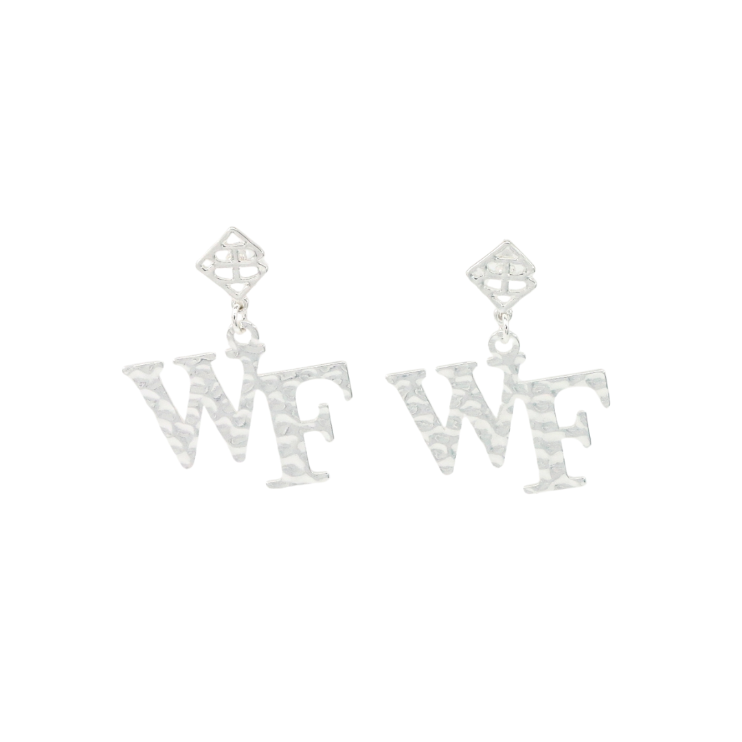 Wake Forest Silver Logo Earring with BC Logo