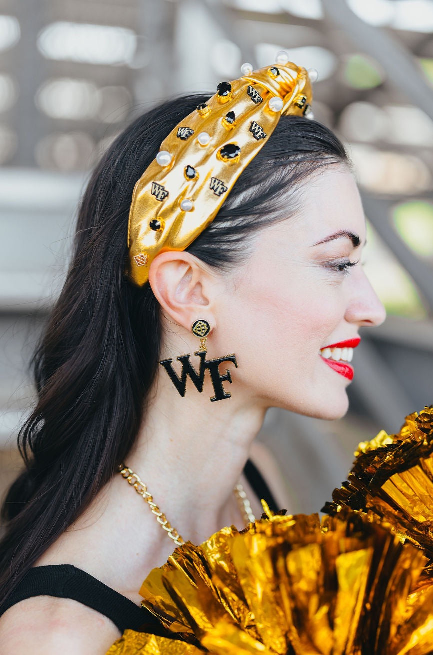 Wake Forest Black Logo Earrings