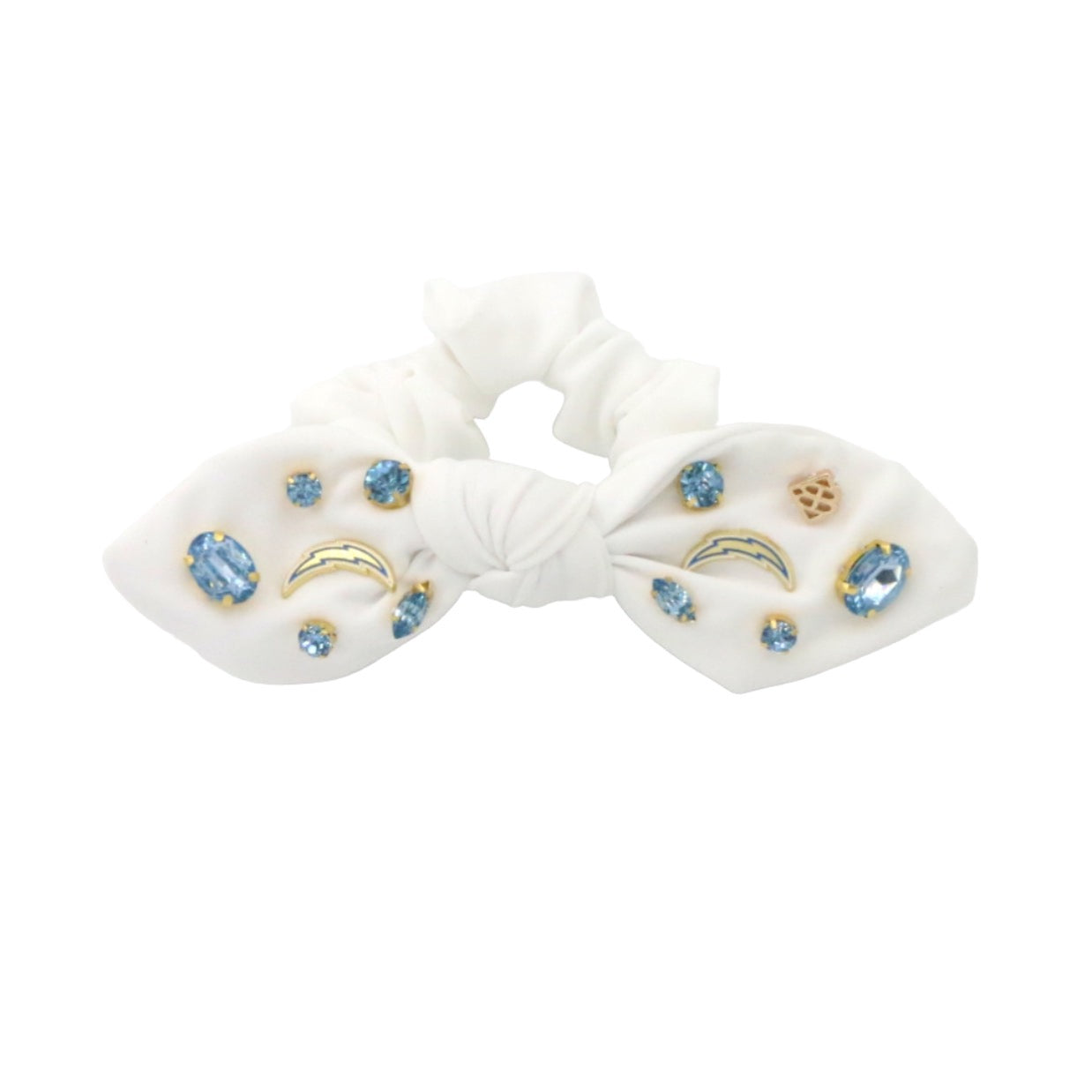 Los Angeles Chargers White Logo Bow Scrunchie