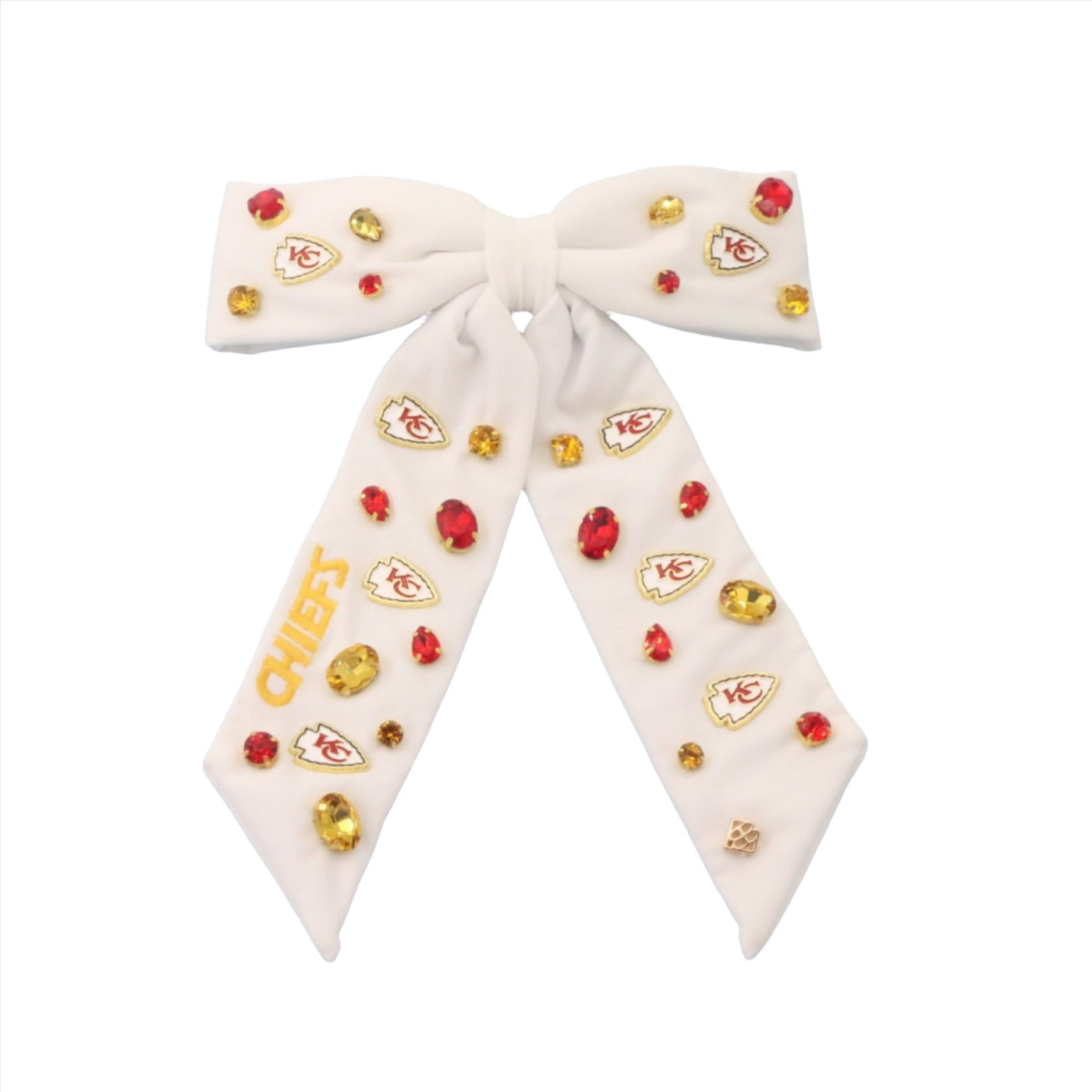 Kansas City Chiefs White Bow Barrette