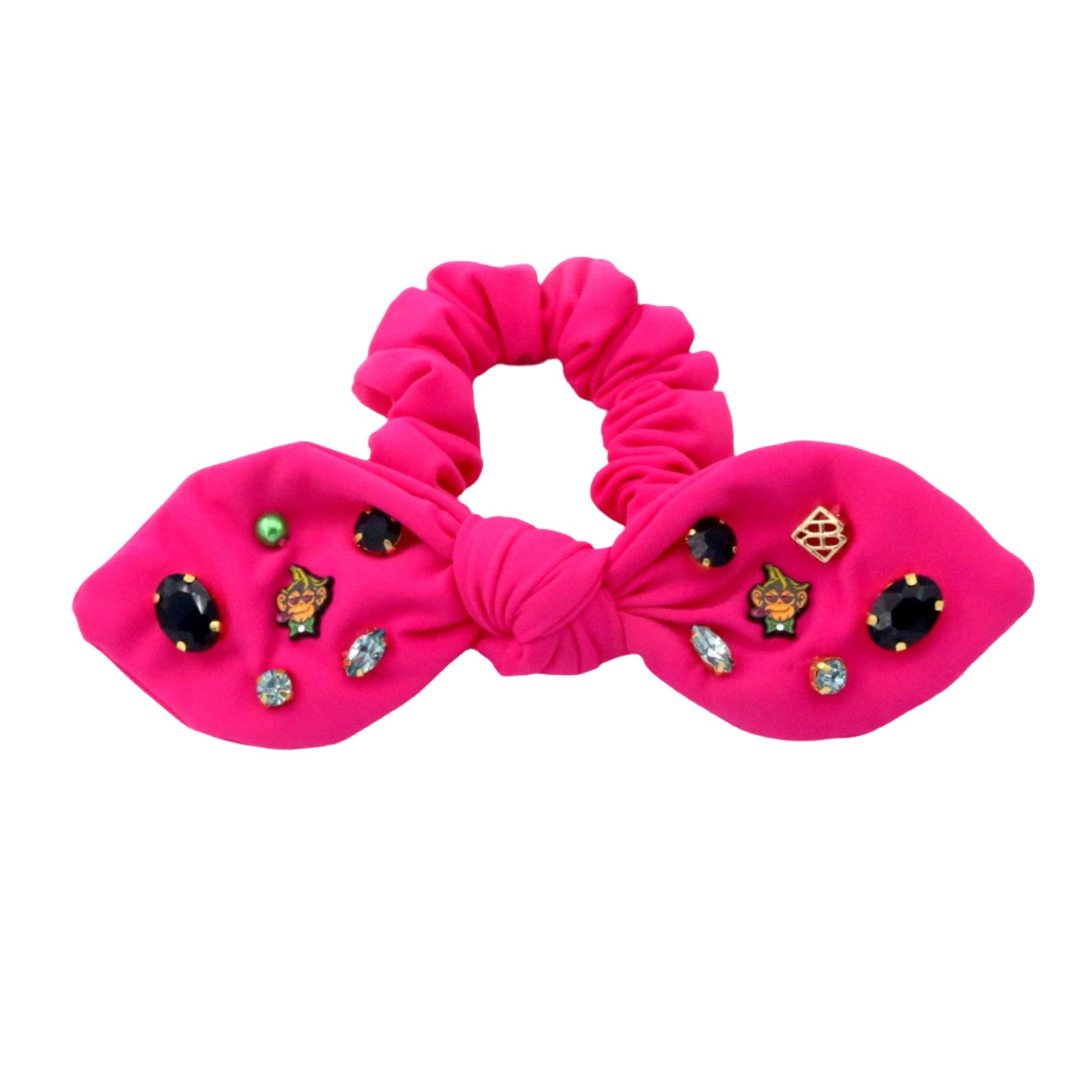 Party Animals Pink Logo Bow Scrunchie