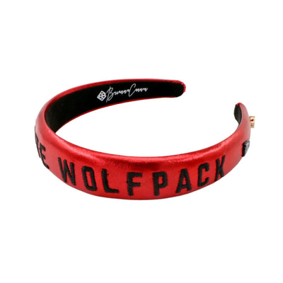 NC State Red Thin Embroidered Headband