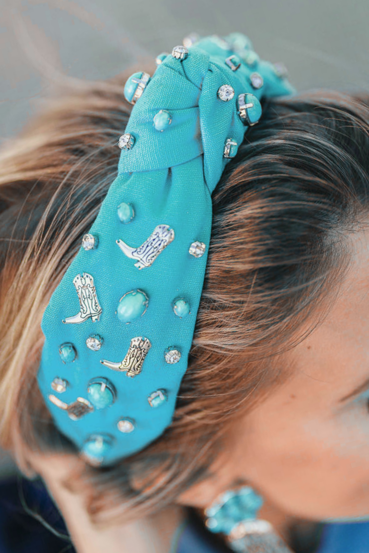 Let's Go Girls Turquoise Boot Headband