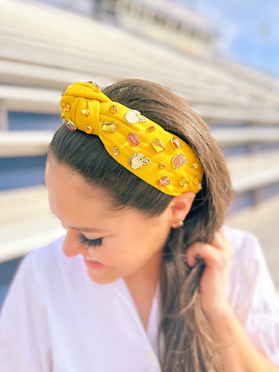 Fan Gear Football Headband in Athletic Gold