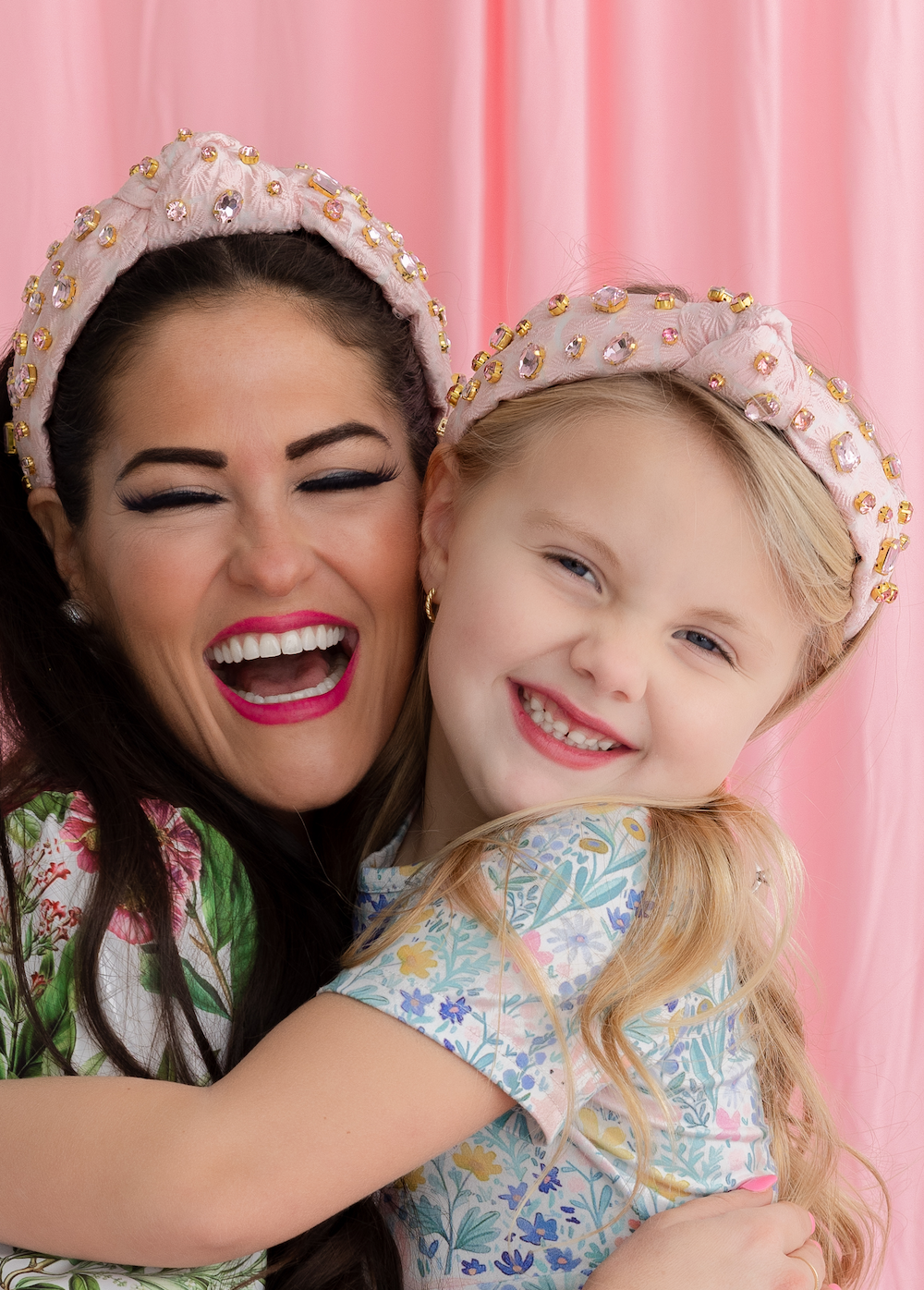 Adult Size Light Pink Textured Headband with Crystals