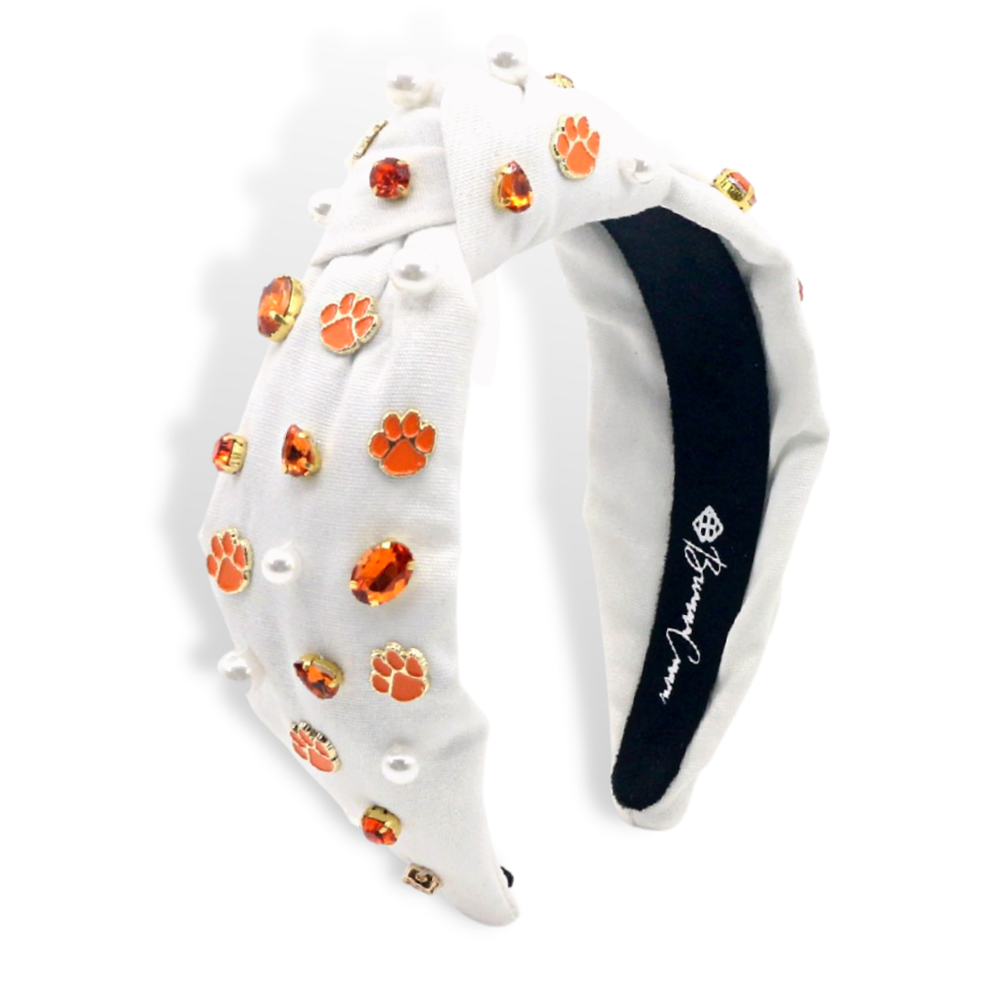 Clemson White Logo Headband