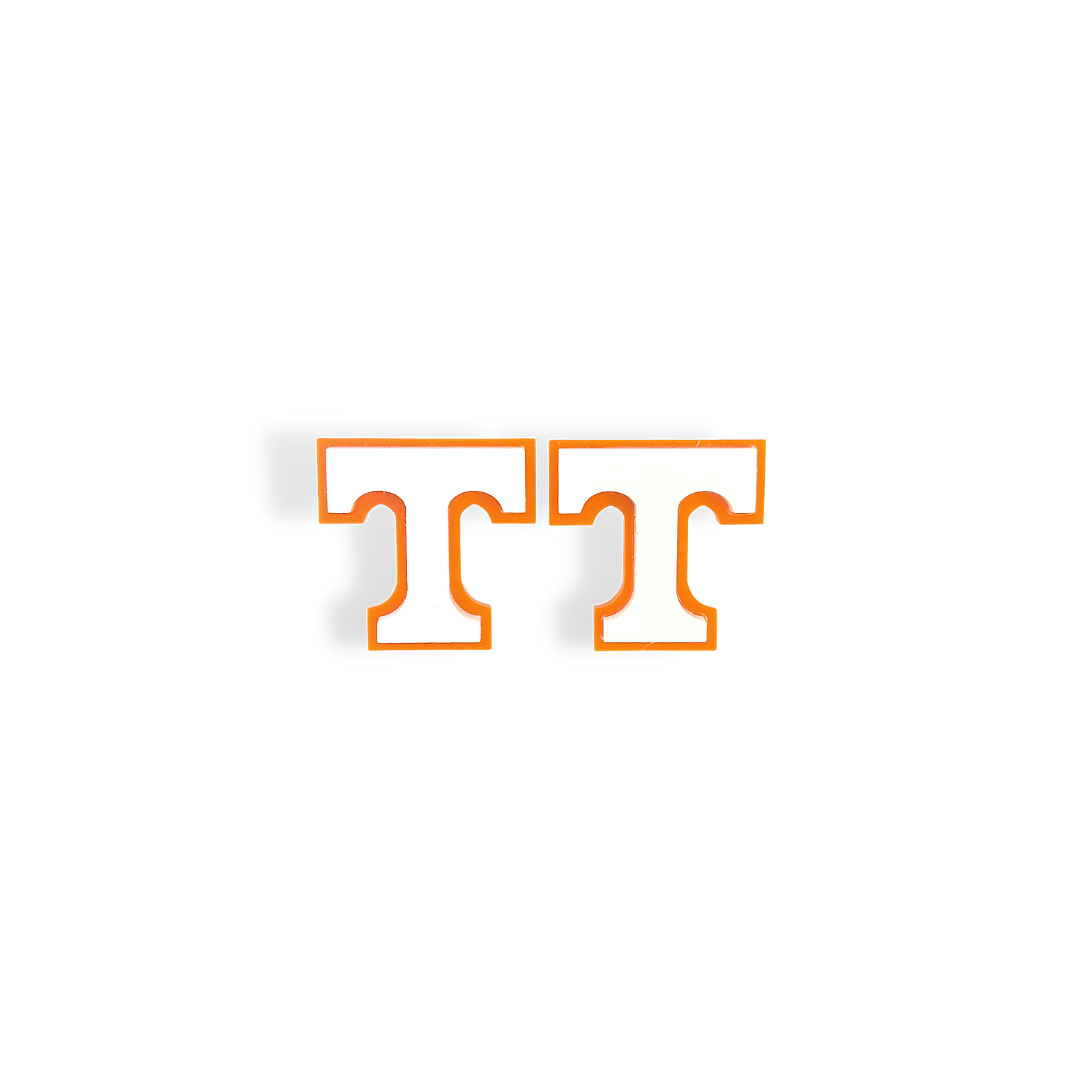 University of Tennessee White and Orange Power T Studs