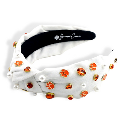 Clemson White Logo Headband