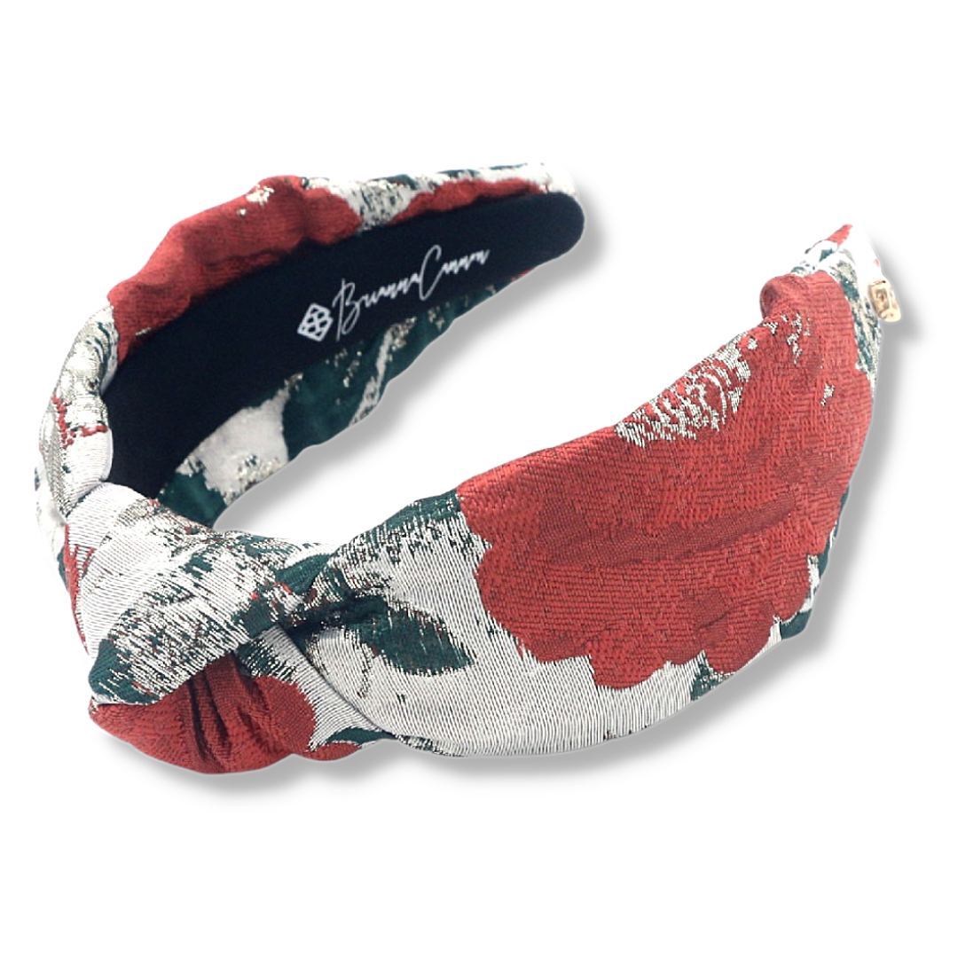 Winter Poinsettia Brocade Headband