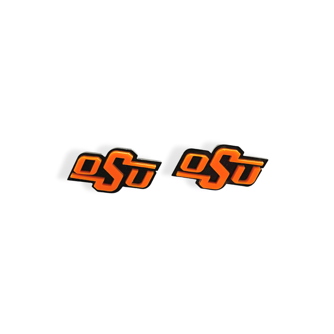 Oklahoma State Orange and Black OSU Logo Studs