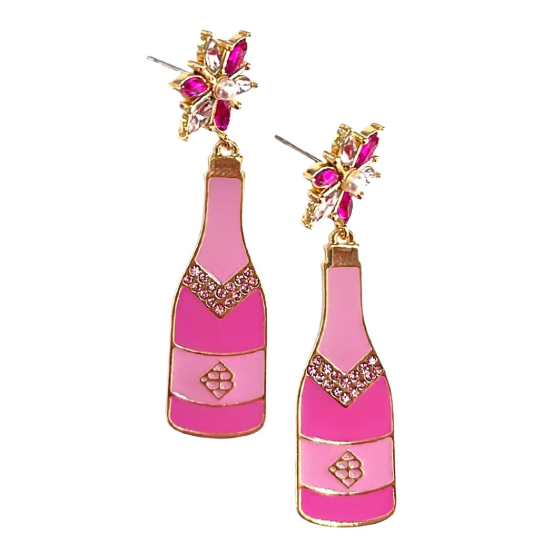 Pink Celebration Champagne Earrings