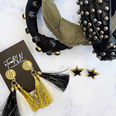 Gameday Earrings - Metallic Jumbo Tassels