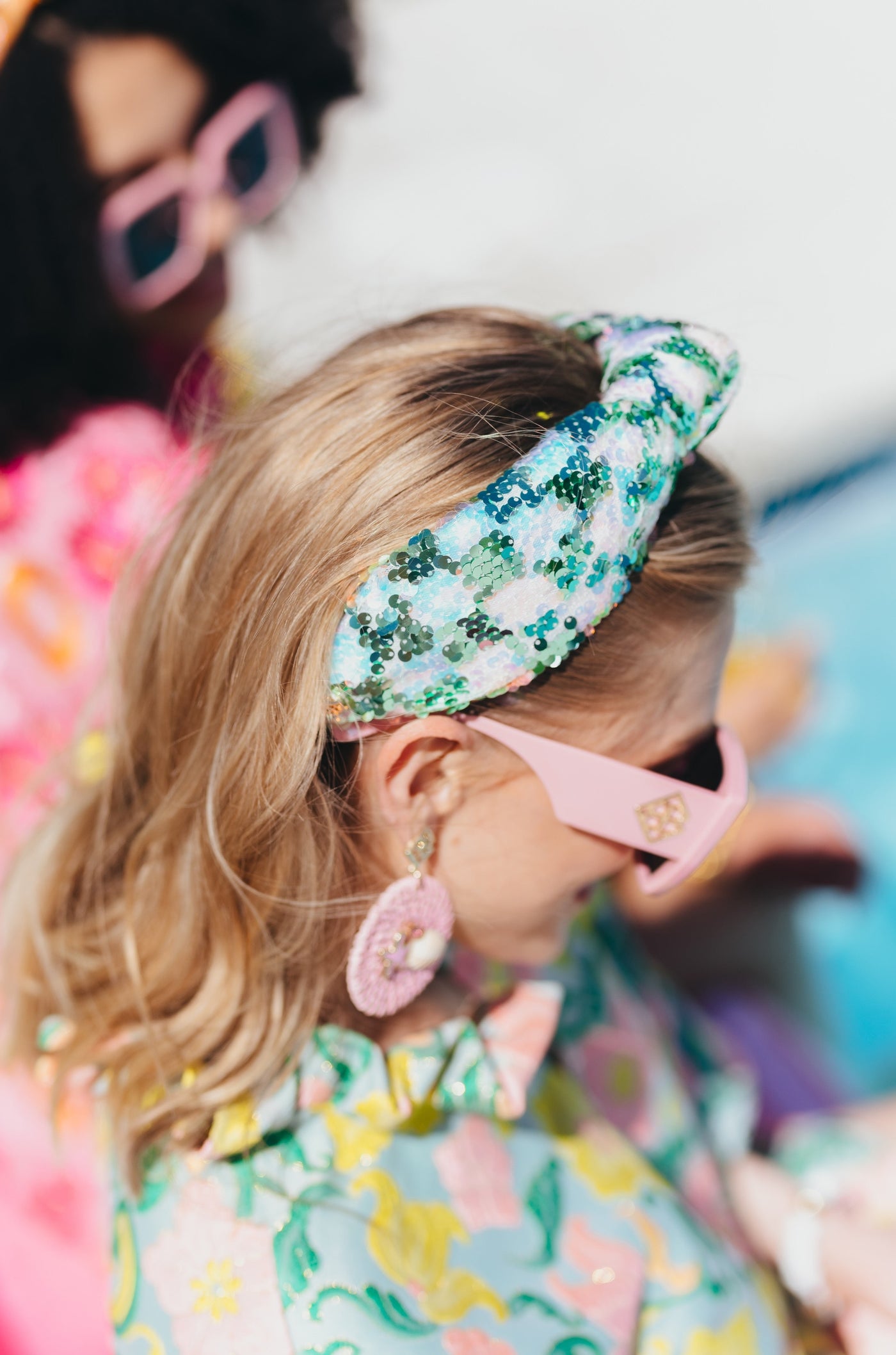 Adult Size Green Iridescent Sequin Headband