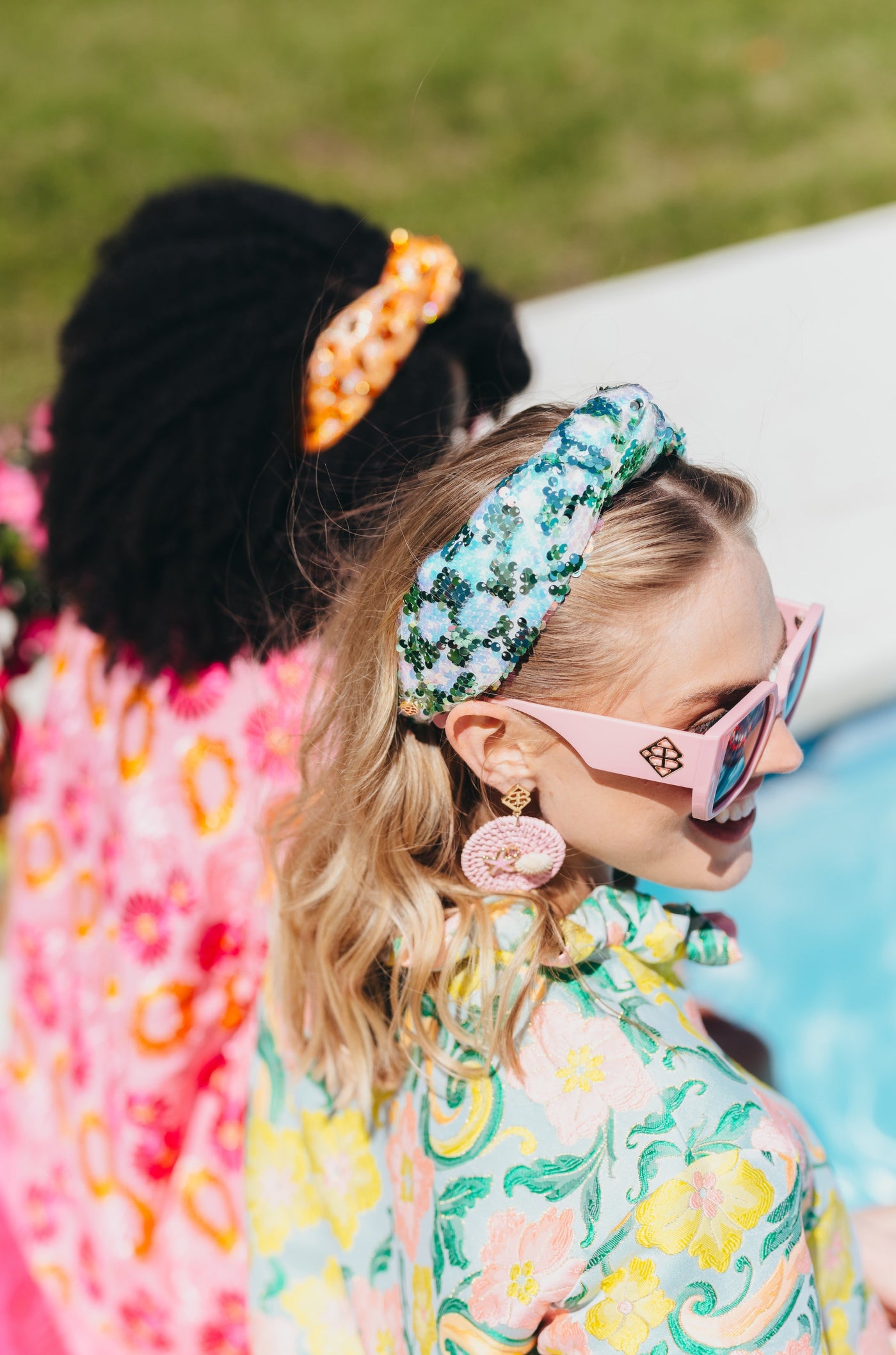 Adult Size Green Iridescent Sequin Headband