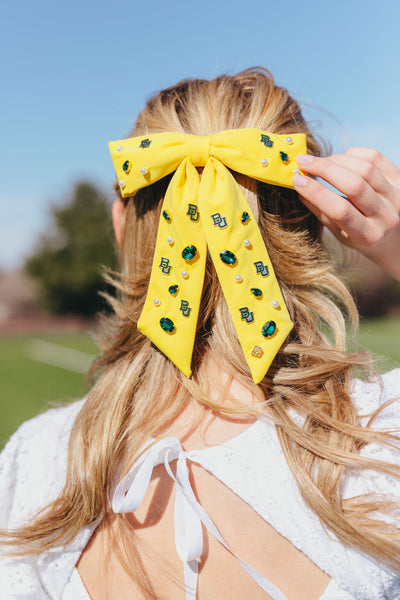 Baylor Yellow Bow Barrette