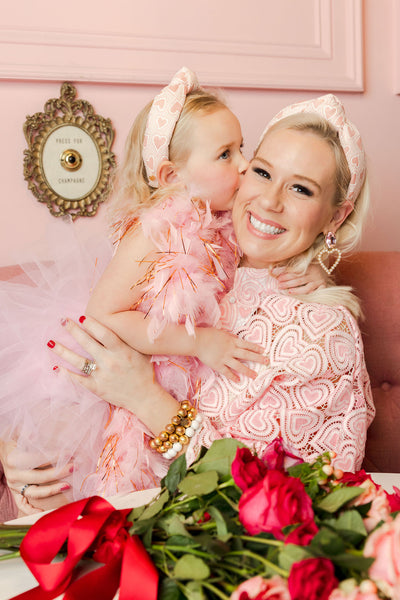 BC x Stylin Brunette -  Blush Pink Jewel & Pearl Heart Earrings