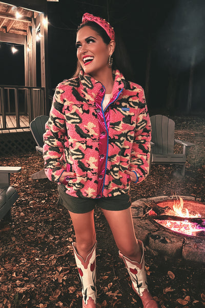 BC Pink Camo Pile Fleece Jacket