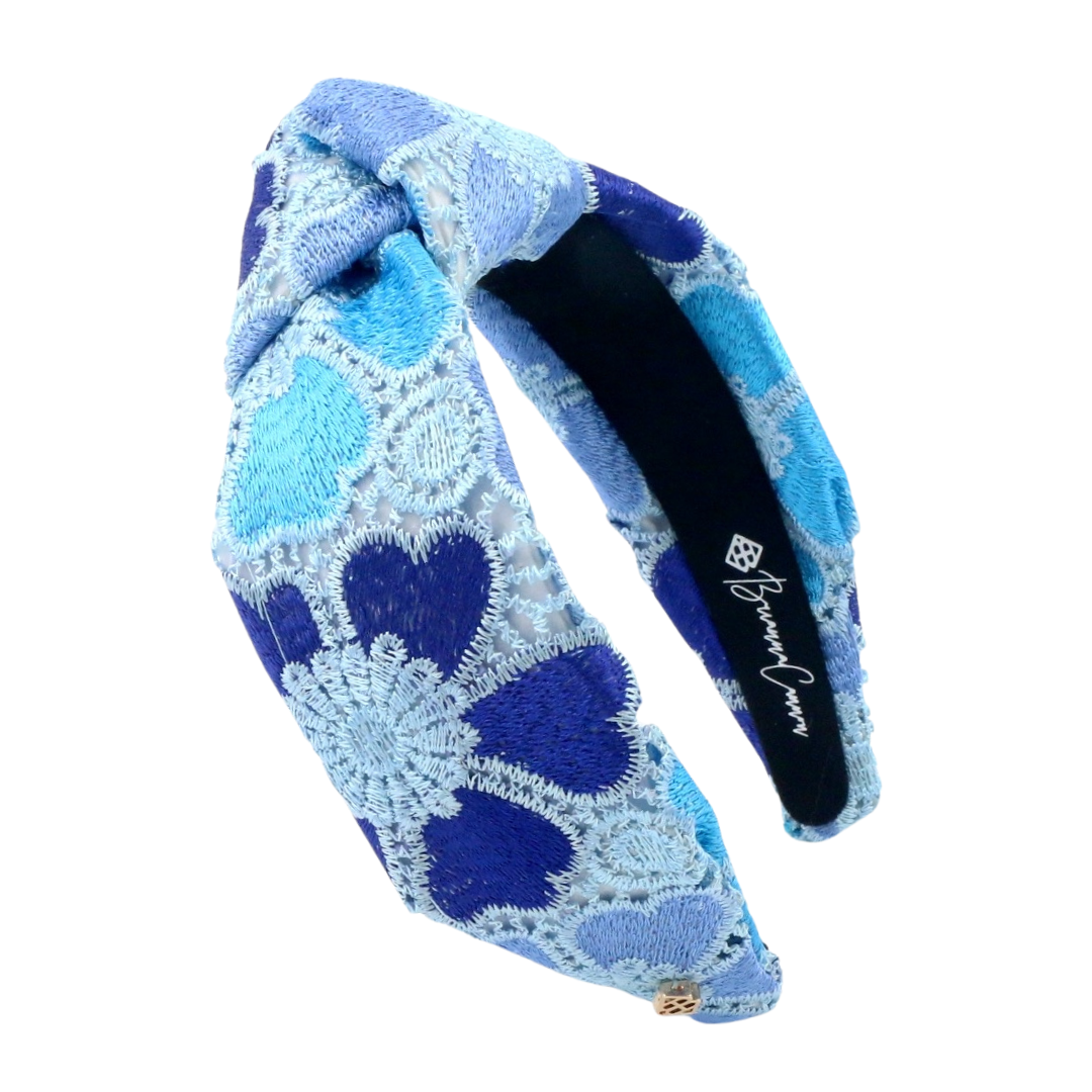 Adult Size Blue Mosaic Lace Flowers Headband