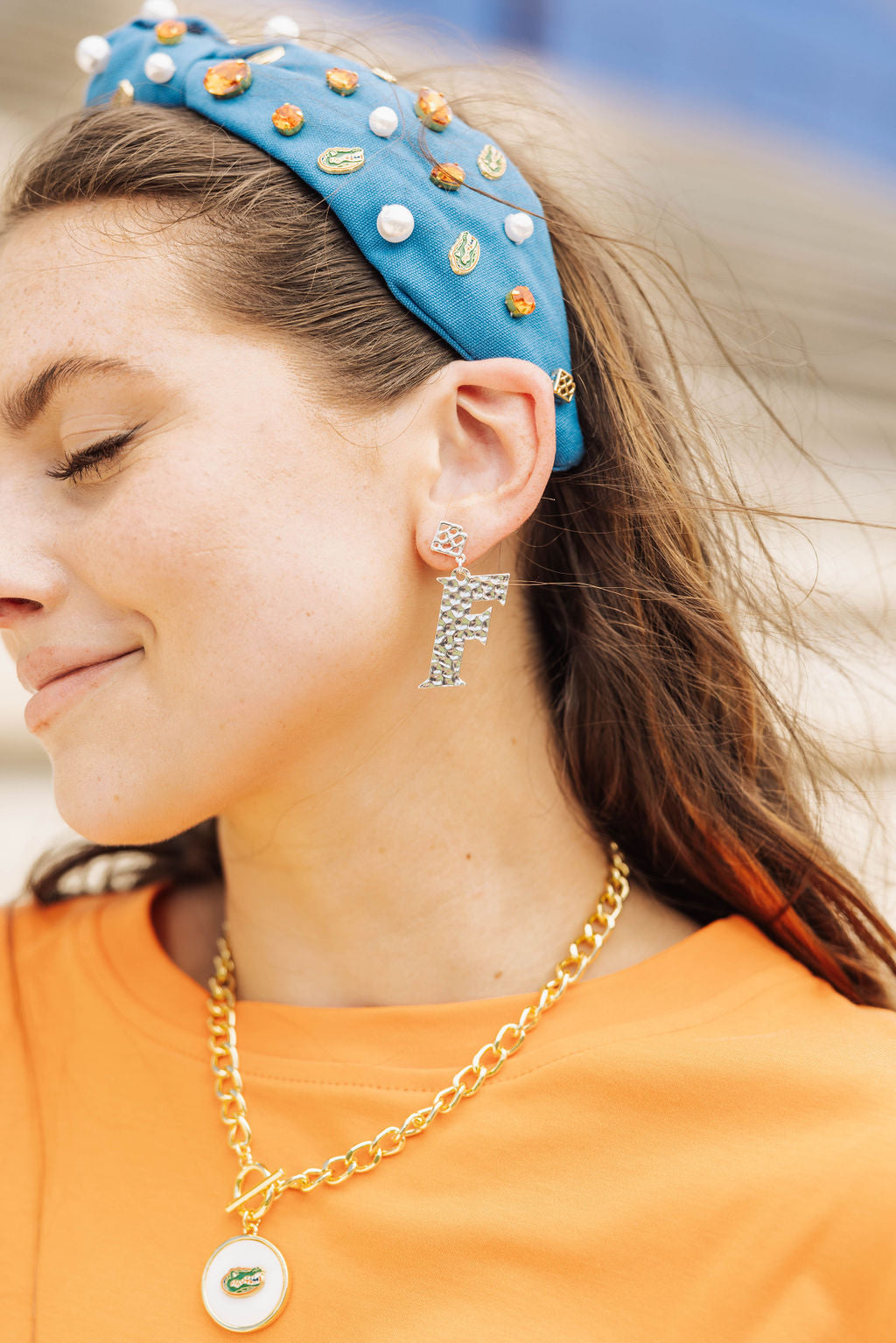 Florida Silver Logo Earring with BC Logo