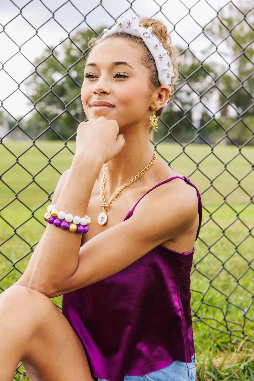 Purple Beaded Brianna Bracelet