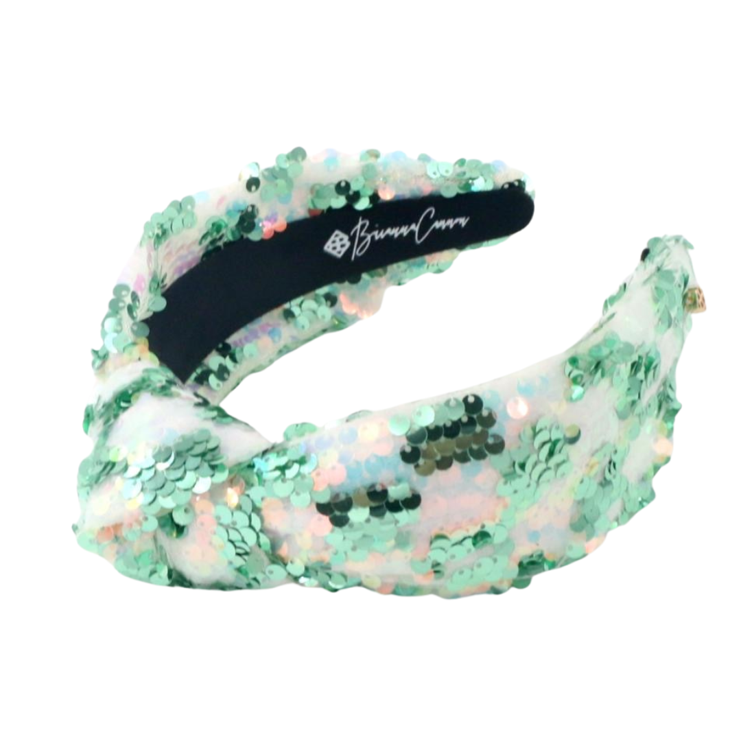 Adult Size Green Iridescent Sequin Headband