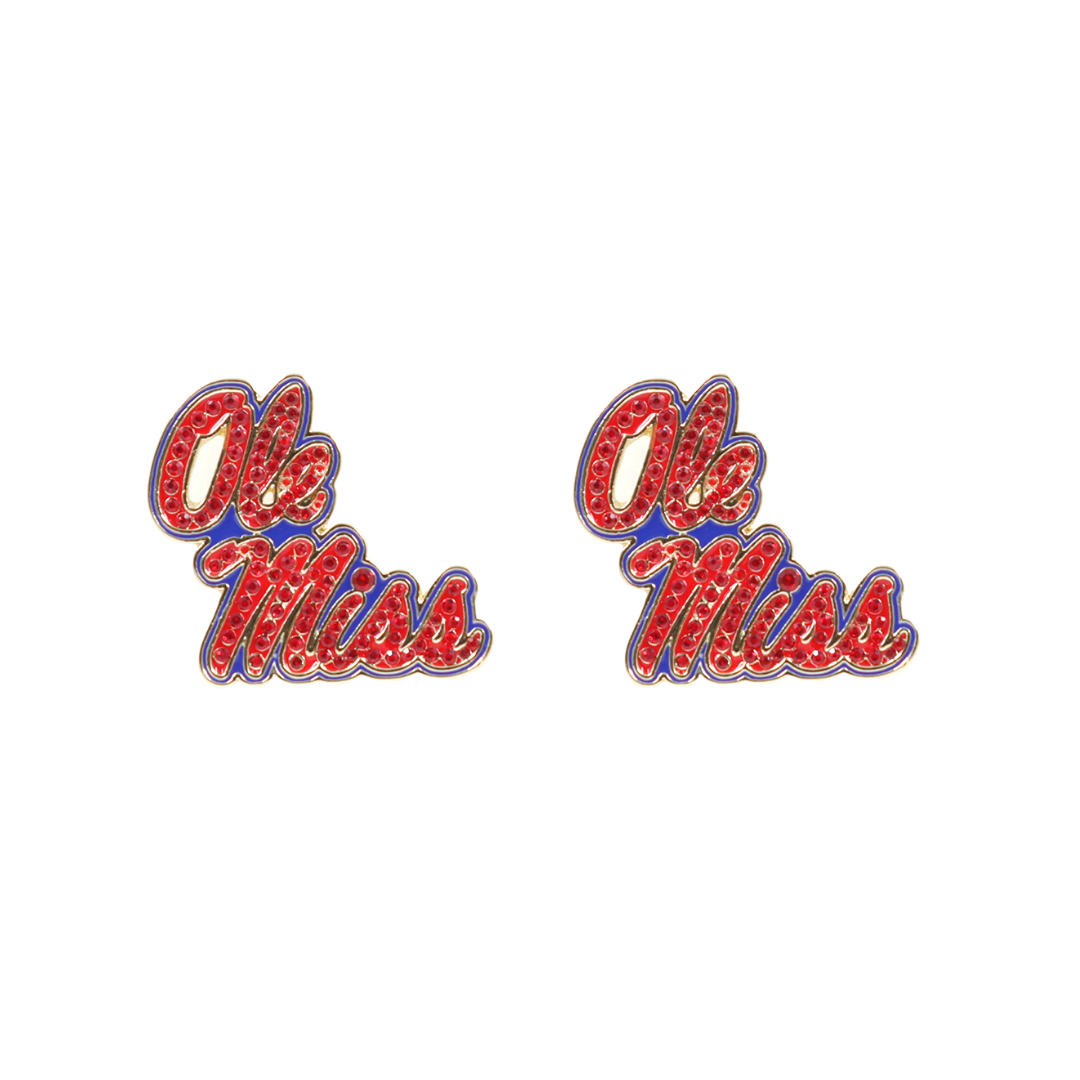 Ole Miss  Pavé Logo Studs