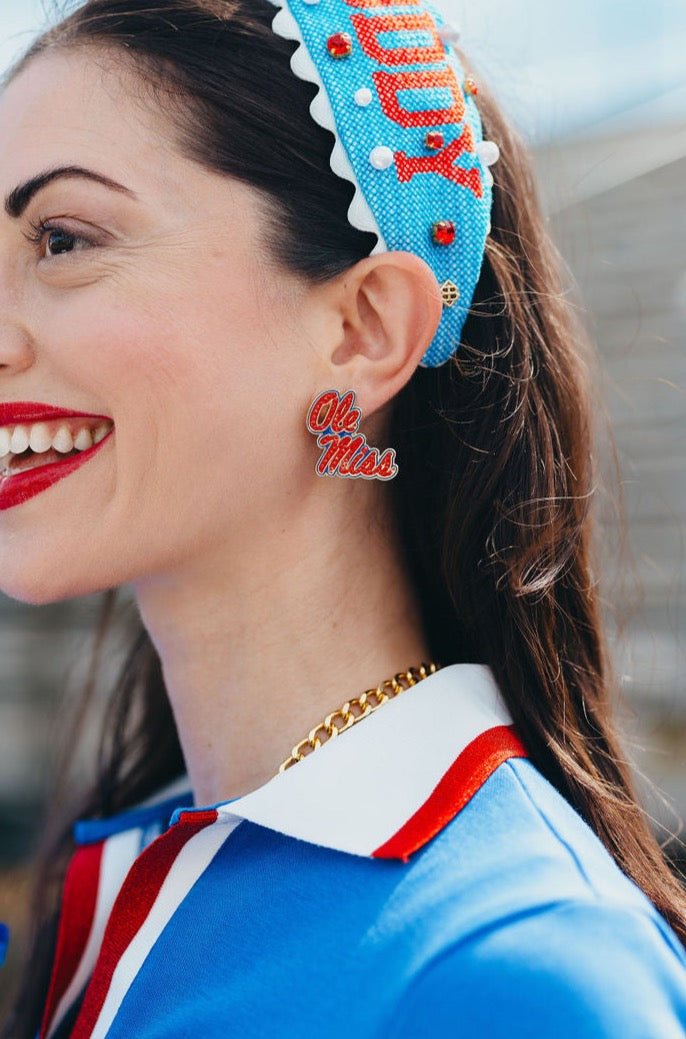 Ole Miss  Pavé Logo Studs