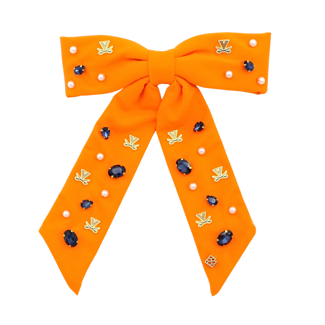 Virginia Orange Bow Barrette