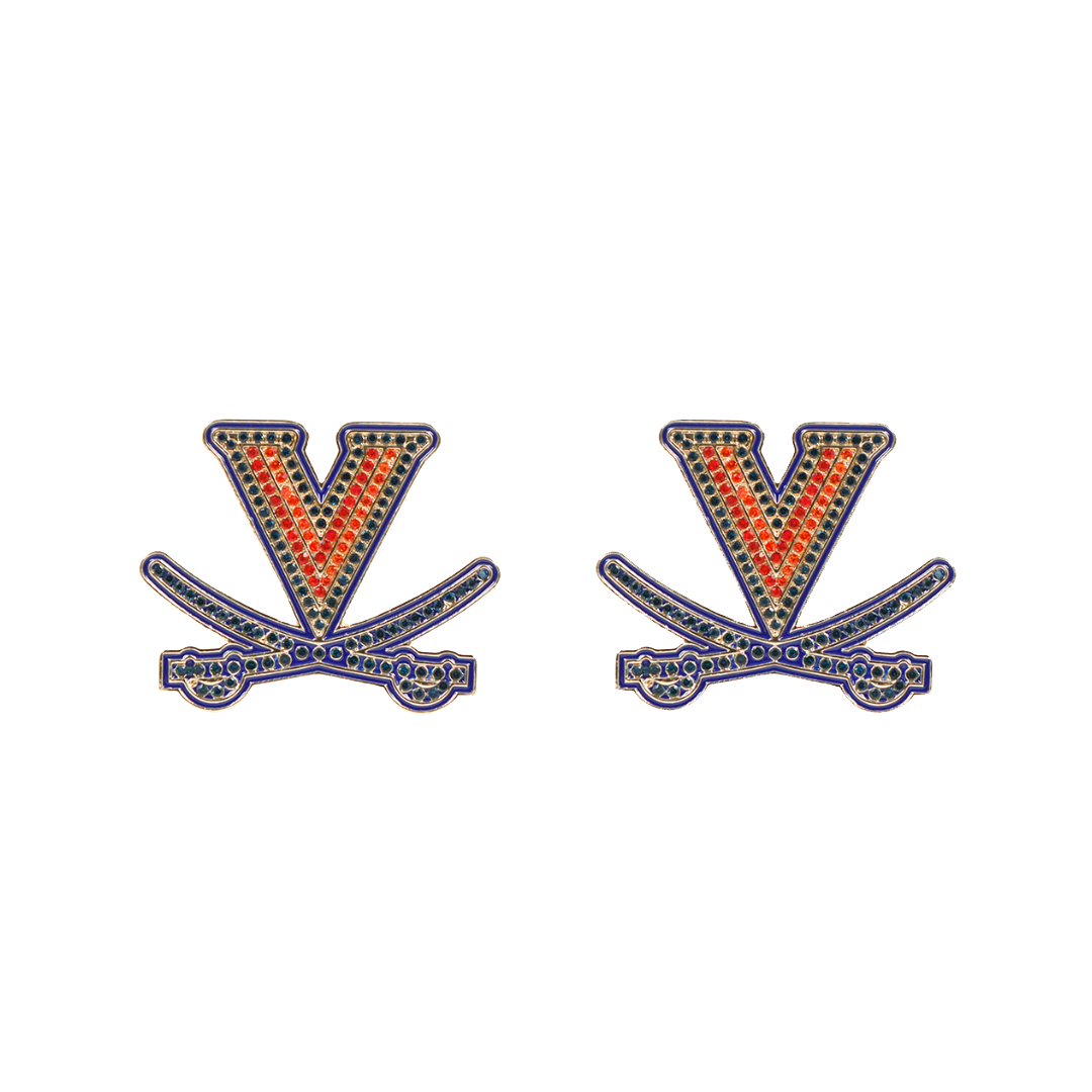 Virginia Pavé Logo Studs