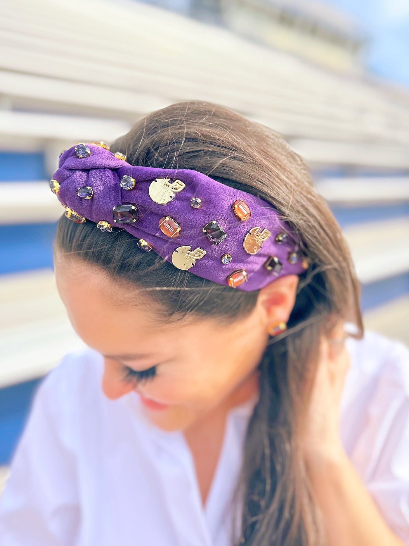 Fan Gear Football Headband in Purple