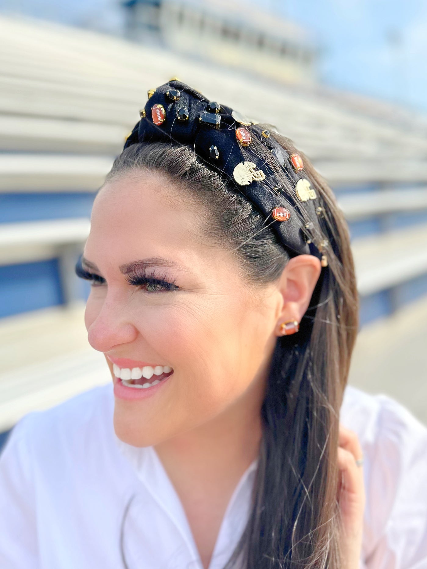 Fan Gear Football Headband in Black